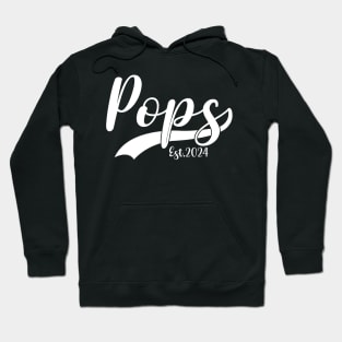 Funny Pops Est 2024 Fathers Day For New Dad Pregnancy Hoodie